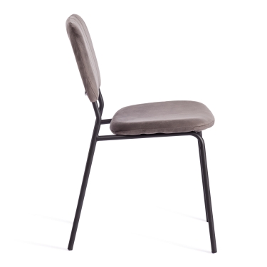 Стул Tetchair CAROL mod. UC06 металл, вельвет, 45 х 56 х 82 см, Light grey светло-серый HLR24 / черный