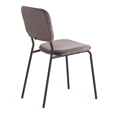 Стул Tetchair CAROL mod. UC06 металл, вельвет, 45 х 56 х 82 см, Light grey светло-серый HLR24 / черный