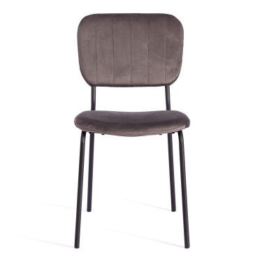 Стул Tetchair CAROL mod. UC06 металл, вельвет, 45 х 56 х 82 см, Light grey светло-серый HLR24 / черный