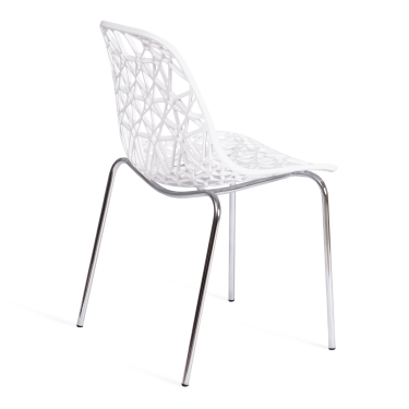 Стул Tetchair CRISPY mod. 61 металл, пластик, 44 x 56.5 x 80 см, White белый 11954/хром
