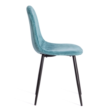 Стул Tetchair BREEZE mod. 4724 вельвет/металл, 44 х 53 х 87 см, Light pale green темно-бирюзовый HLR60 / черный