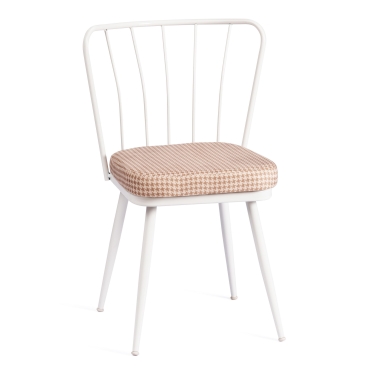 Стул Tetchair YANIS mod. 983 металл/ткань, 42.5 х 50.5 х 82.5 см, бело-коричневая клетка