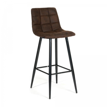Стул барный Tetchair SPICE mod.8078 металл,ткань наппа, 51 x 42 x 104 см, темно-коричневый/черный, PK-03
