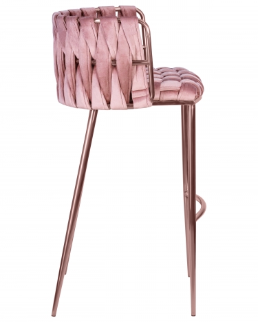 Стул барный DOBRIN DOBRIN EMMA ROSE GOLD розовый велюр VF-10
