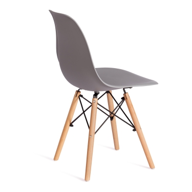 Стул Tetchair CINDY EAMES mod. 1801 дерево бук/металл/сиденье пластик, 45x51x82 см, Light grey светло-серый