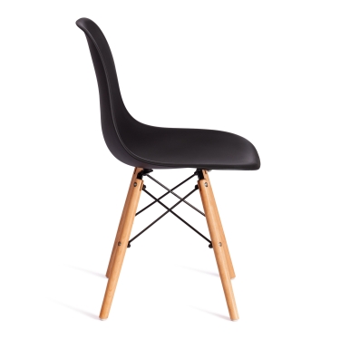 Стул Tetchair CINDY EAMES mod. 1801 дерево бук/металл/сиденье пластик, 45x51x82 см, Black черный