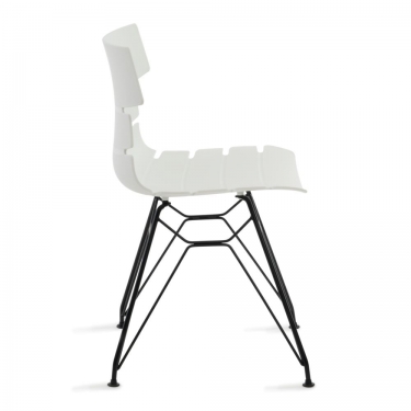 Стул Tetchair HANSEN mod. 622N / 1 шт. в упаковке пластик/металл, 51х47х80 см, высота до сиденья 45 см, белый/черный