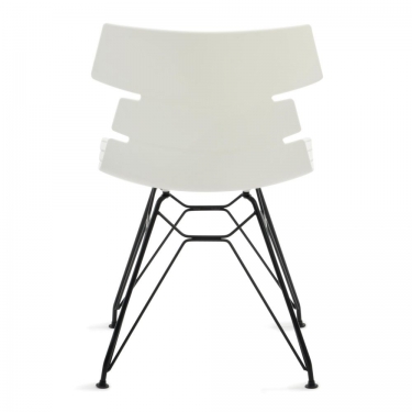 Стул Tetchair HANSEN mod. 622N / 1 шт. в упаковке пластик/металл, 51х47х80 см, высота до сиденья 45 см, белый/черный