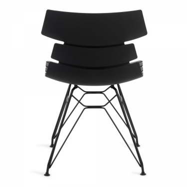 Стул Tetchair HANSEN mod. 622N / 1 шт. в упаковке пластик/металл/эко кожа, 51х47х80 см, высота до сиденья 45 см, черный/черный