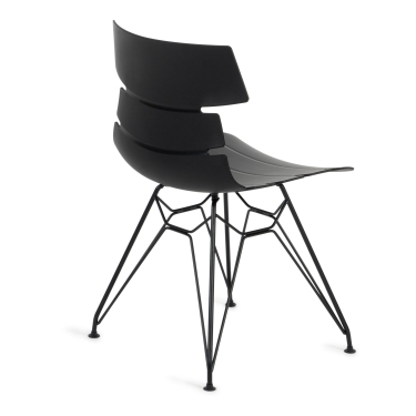 Стул Tetchair HANSEN mod. 622N / 1 шт. в упаковке пластик/металл/эко кожа, 51х47х80 см, высота до сиденья 45 см, черный/черный