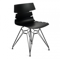 Стул Tetchair HANSEN mod. 622N / 1 шт. в упаковке пластик/металл/эко кожа, 51х47х80 см, высота до сиденья 45 см, черный/черный