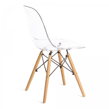 Стул Tetchair CINDY EAMES mod. 001 / 1 шт. в упаковке дерево бук/металл/сиденье пластик, 51x46x82.5см, прозрачный/Transparent