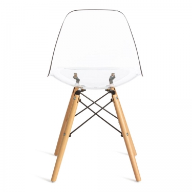 Стул Tetchair CINDY EAMES mod. 001 / 1 шт. в упаковке дерево бук/металл/сиденье пластик, 51x46x82.5см, прозрачный/Transparent