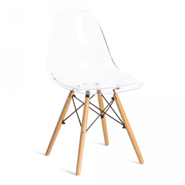 Стул Tetchair CINDY EAMES mod. 001 / 1 шт. в упаковке дерево бук/металл/сиденье пластик, 51x46x82.5см, прозрачный/Transparent