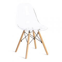Стул Tetchair CINDY EAMES mod. 001 / 1 шт. в упаковке дерево бук/металл/сиденье пластик, 51x46x82.5см, прозрачный/Transparent