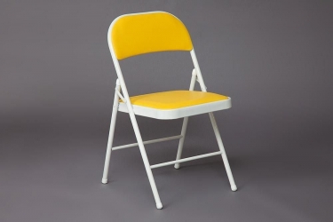 Стул складной Tetchair FOLDER mod. 032 / 1 шт. в упаковке каркас металл, сиденье/спинка экокожа, 415176см, желтый