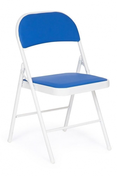 Стул складной Tetchair FOLDER mod. 032 / 1 шт. в упаковке каркас металл, сиденье/спинка экокожа, 415176см, синий
