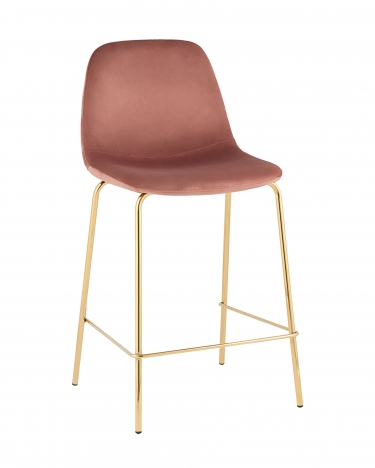 Стул полубарный Stool Group Валенсия SN велюр Розовый золотые ножки