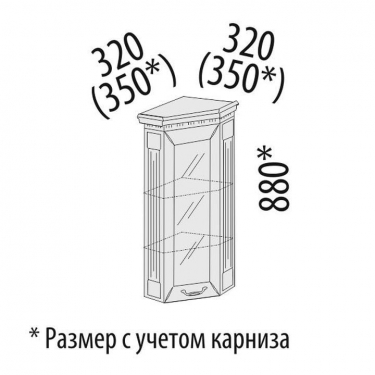 Шкаф кухонный торцевой закрытый с колоннами лев/прав Витра Оливия 71.16