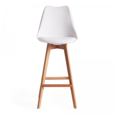 Стул барный Tetchair TULIP BAR mod. C1014H / 1 шт. в упаковке пластик/дерево, 57 х 48 х 104 см, белый 018 /натуральный