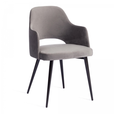 Кресло Tetchair VALKYRIA 2 mod. 718 / 2 шт. в упаковке ткань/металл, 55х55х80 см, высота до сиденья 48 см, серый barkhat 26/черный
