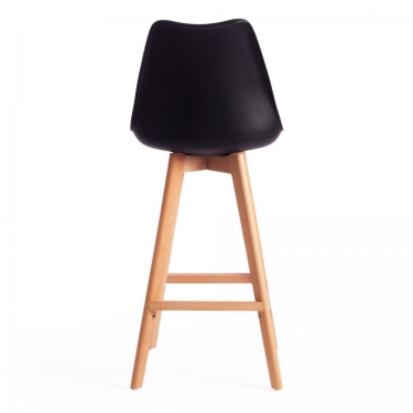 Стул барный Tetchair TULIP BAR mod. C1014H / 1 шт. в упаковке пластик/дерево, 57 х 48 х 104 см, черный 3010/натуральный