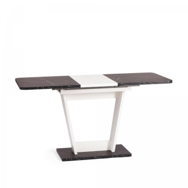 Стол обеденный Tetchair FOX раздвижной ЛДСП, 68.6x110-145x75 см, Мрамор черный/Белый