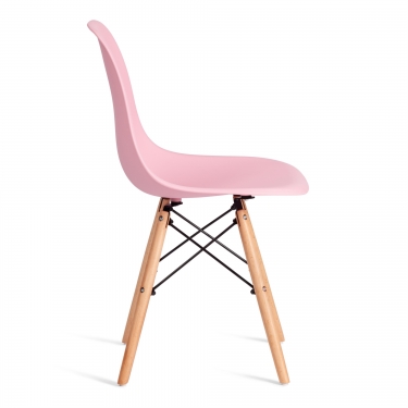 Стул Tetchair CINDY EAMES mod. 1801 дерево бук/металл/сиденье пластик, 45x51x82 см, Light pink светло-розовый