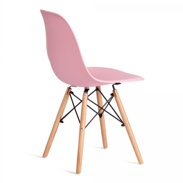 Стул Tetchair CINDY EAMES mod. 1801 дерево бук/металл/сиденье пластик, 45x51x82 см, Light pink светло-розовый