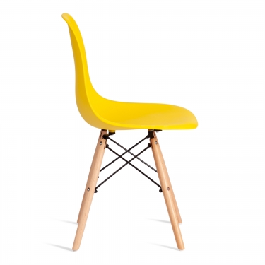 Стул Tetchair CINDY EAMES mod. 1801 дерево бук/металл/сиденье пластик, 45x51x82 см, Yellow Желтый
