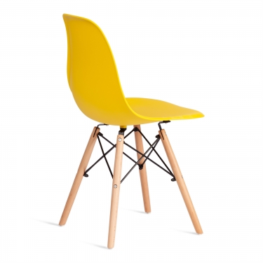 Стул Tetchair CINDY EAMES mod. 1801 дерево бук/металл/сиденье пластик, 45x51x82 см, Yellow Желтый