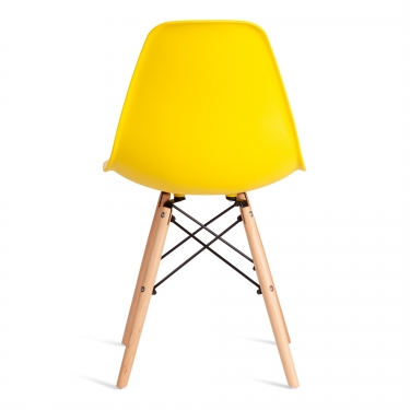 Стул Tetchair CINDY EAMES mod. 1801 дерево бук/металл/сиденье пластик, 45x51x82 см, Yellow Желтый