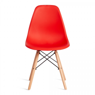 Стул Tetchair CINDY EAMES mod. 1801 дерево бук/металл/сиденье пластик, 45x51x82 см, Red красный