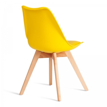 Стул Tetchair TULIP mod. 73-1 дерево/пластик/экокожа, 47,5x55x80 см, Желтый Yellow