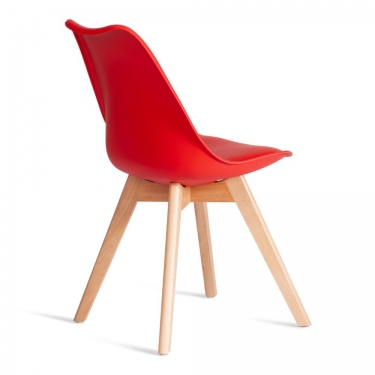 Стул Tetchair TULIP mod. 73-1 дерево/пластик/экокожа, 47,5x55x80 см, Красный Red
