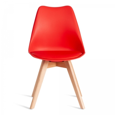 Стул Tetchair TULIP mod. 73-1 дерево/пластик/экокожа, 47,5x55x80 см, Красный Red