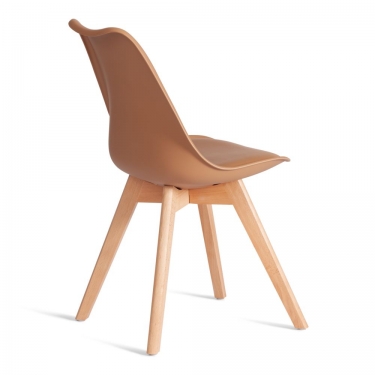 Стул Tetchair TULIP mod. 73-1 дерево/пластик/экокожа, 47,5x55x80 см, Бежевый Latte