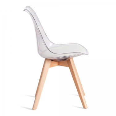 Стул Tetchair TULIP mod. 73-1 дерево/пластик/экокожа, 47,5x55x80 см, Прозрачный Transparent
