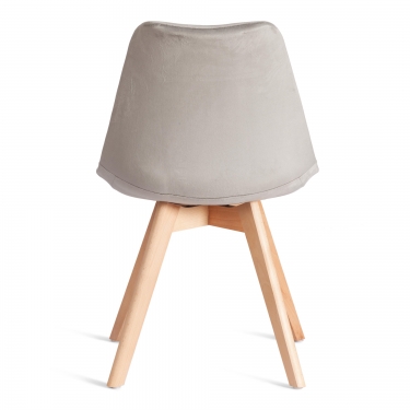 Стул Tetchair TULIP SOFT mod. 053V дерево/пластик/вельвет, 49,5 x 54,5 x 84 см, Светло-серый HLR 39/натуральный