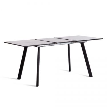 Стол обеденный Tetchair DARWIN МДФ HPL 0,6 мм/металл, 85х130-170х75 см, Жемчужный перито/чёрный