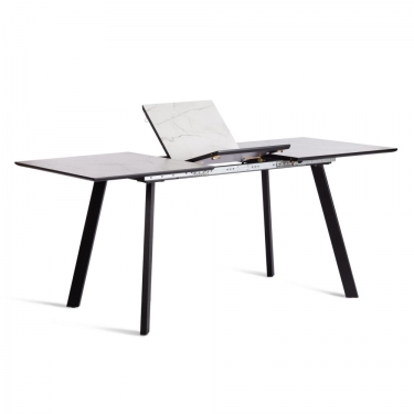 Стол обеденный Tetchair DARWIN МДФ HPL 0,6 мм/металл, 85х130-170х75 см, Жемчужный перито/чёрный