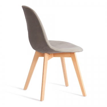 Стул Tetchair CINDY SOFT mod. C1021F1-1 велюр/дерево бук, 55 х 48 х 83 см, Светло-серый HLR39 / натуральный