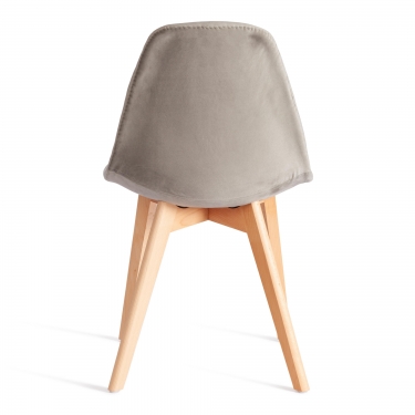 Стул Tetchair CINDY SOFT mod. C1021F1-1 велюр/дерево бук, 55 х 48 х 83 см, Светло-серый HLR39 / натуральный