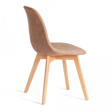 Стул Tetchair CINDY SOFT mod. C1021F1-1 фактурный велюр/дерево бук, 55 х 48 х 83 см, Бежевый LY1701-4 / натуральный