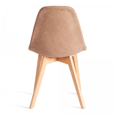 Стул Tetchair CINDY SOFT mod. C1021F1-1 фактурный велюр/дерево бук, 55 х 48 х 83 см, Бежевый LY1701-4 / натуральный
