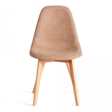 Стул Tetchair CINDY SOFT mod. C1021F1-1 фактурный велюр/дерево бук, 55 х 48 х 83 см, Бежевый LY1701-4 / натуральный