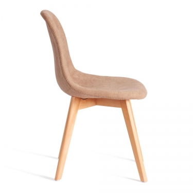 Стул Tetchair CINDY SOFT mod. C1021F1-1 фактурный велюр/дерево бук, 55 х 48 х 83 см, Бежевый LY1701-4 / натуральный