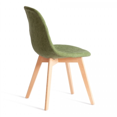Стул Tetchair CINDY SOFT mod. C1021F1-1 фактурный велюр/дерево бук, 55 х 48 х 83 см, Зеленый LY1701-7 / натуральный