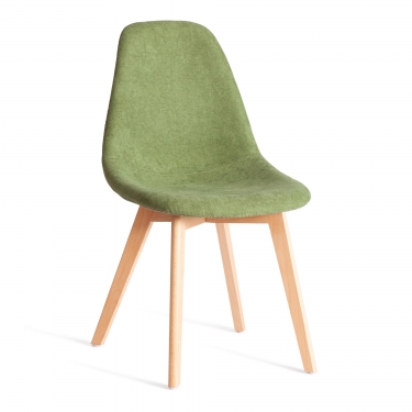 Стул Tetchair CINDY SOFT mod. C1021F1-1 фактурный велюр/дерево бук, 55 х 48 х 83 см, Зеленый LY1701-7 / натуральный