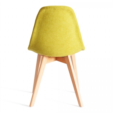 Стул Tetchair CINDY SOFT mod. C1021F1-1 фактурный велюр/дерево бук, 55 х 48 х 83 см, Светло-зеленый LY1701-8 / натуральный